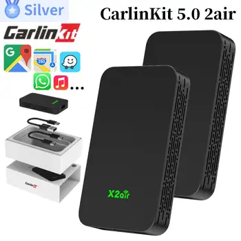 CarlinKit 5.0 2air Кабелна безжична Android Auto Box Безжичен адаптер CarPlay Smart Car Ai Box WiFi, Bluetooth Автоматично свързване