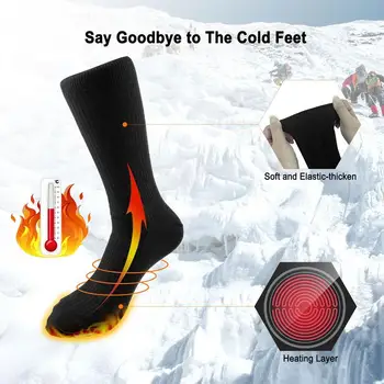 Зимни Чорапи с подгряване, Мъжки И Дамски Чорапи с подгряване, Електрически топло за крака, Чорапи, Колоездене Треккинговые ски за къмпинг, туризъм