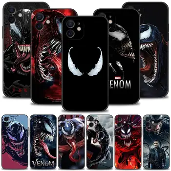 Калъф за телефон Apple iPhone 15 14 13 12 11 Pro Max 13 12 Mini XS Max XR X 7 8, калъф Venom Face Marvel
