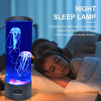 Коледен подарък за деца: творчески лампа във формата на медузи, led нощна светлина за аквариум, многоцветен светлини, дистанционно управление, легла мечти