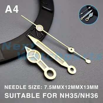Сини Светещите Стрелки на часовника със златна тапицерия 13 мм механизъм Miyota NH35/NH36/NH38