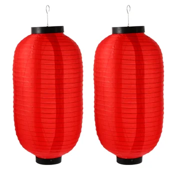 традиционни японски фенери 2 елемента, червен окачен фенер за суши-бар, сгъваеми водоустойчиви осветителни тела за Ramen на едро за сватба